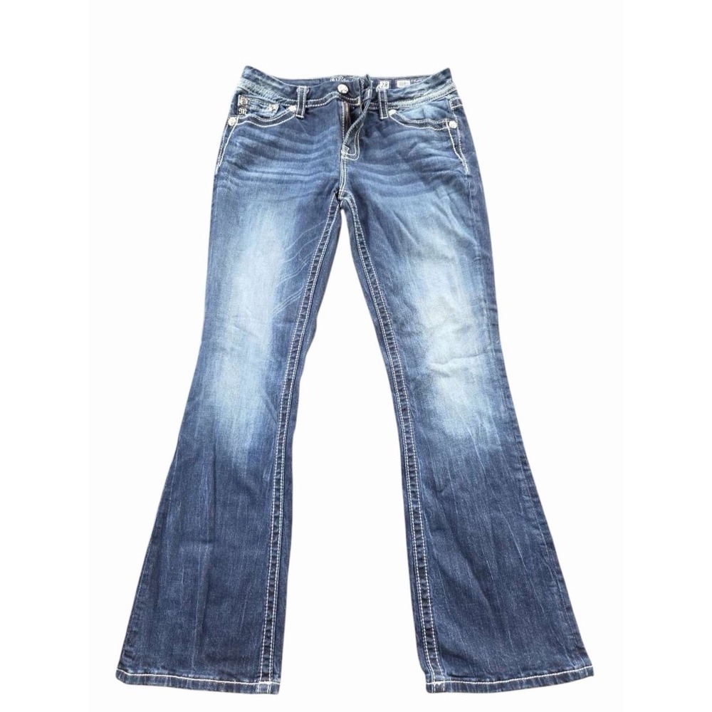 Miss Me Jeans Womens 28x31 Blue  Bootcut Embellished Rhinestone Y2K